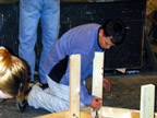 Bolting a leg to a platform