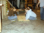 Laying out a grid on a piece of plywood