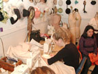 Working in the costume shop