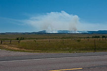 Fire along US 85