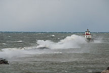 Oswego Lighthouse in a Storm