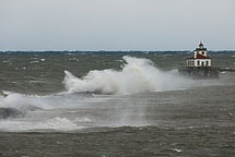 Oswego Lighthouse in a Storm